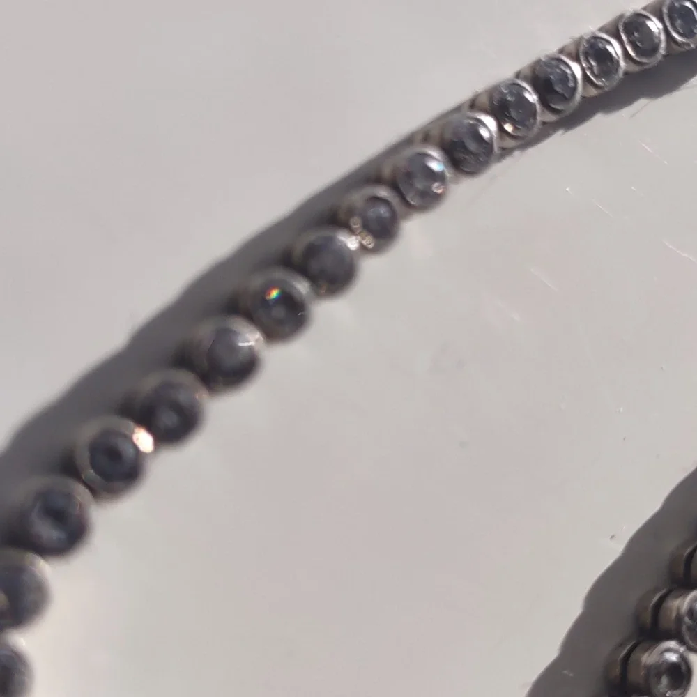 Sterling Silver Bezel Set Round White CZ Link 7" Bracelet - 10g - Picture 6 of 6